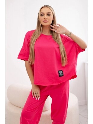 Rožinės spalvos moteriškas kostiumėlis KST0491