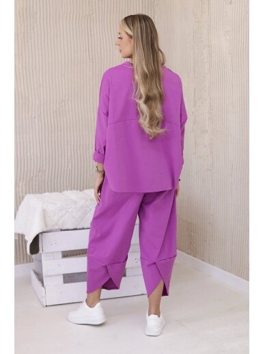 Violetinės spalvos moteriškas kostiumėlis KST0016 2