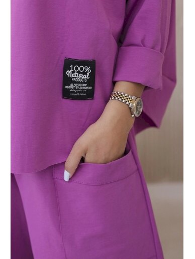 Violetinės spalvos moteriškas kostiumėlis KST0016 3