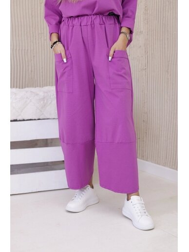 Violetinės spalvos moteriškas kostiumėlis KST0016 4