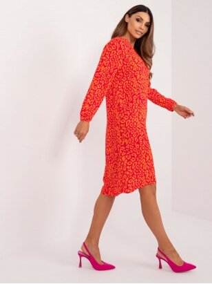 Oranžinės ir rožinės spalvos suknelė SKN0051 GP